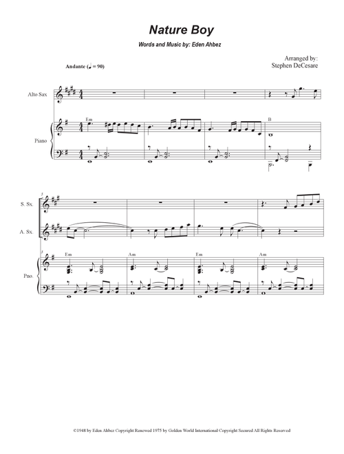 Nature Boy (Arr. Stephen DeCesare) - Nat King Cole (Woodwind Ensemble)