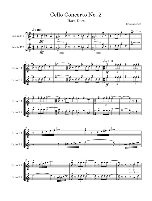 Cello Concerto No. 2 Horn Duet - Shostakovich