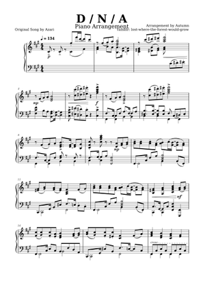 D/N/A / 25時、ナイトコードで。 × 鏡音リン - Azari Sheet Music for