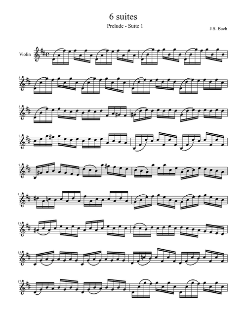Prelude suite 1 J.S. Bach Violin