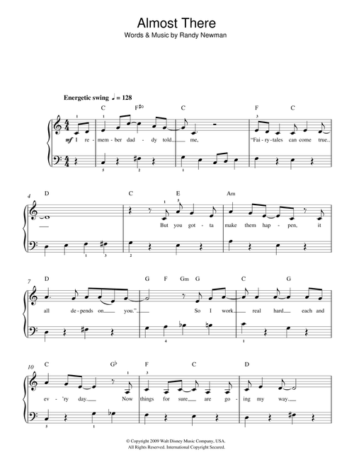 Almost There (from The Princess and the Frog) - Randy Newman (Beginner Piano (Abridged))