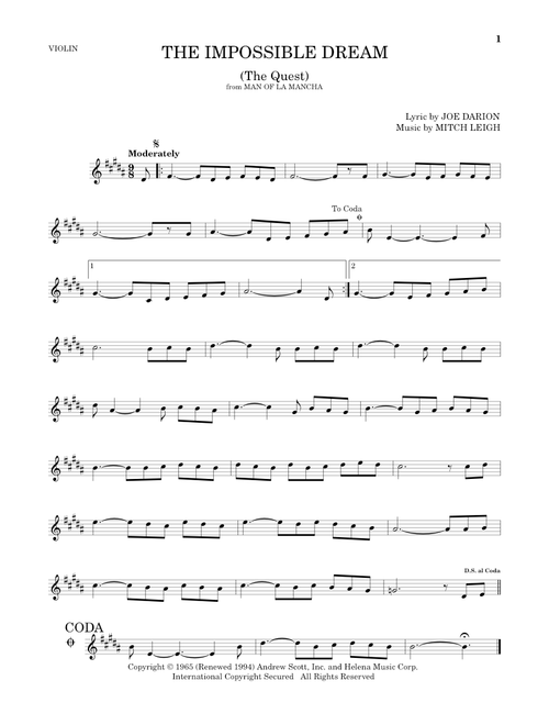 The Impossible Dream (The Quest) - Joe Darion, Mitch Leigh (Violin Solo)