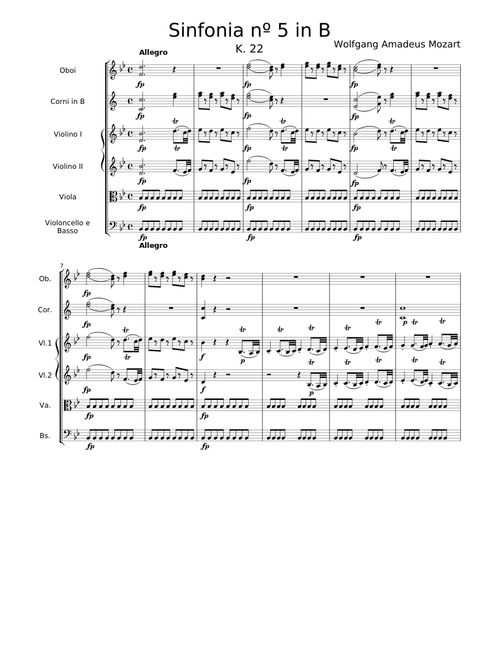 Symphony No.5 in Bb Major K.22