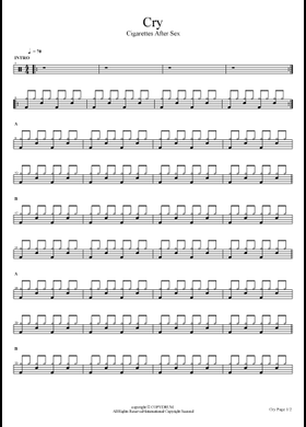 Free Cry by Cigarettes After Sex sheet music