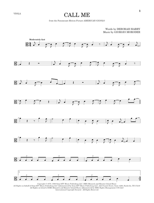 Call Me - Blondie (Viola Solo)