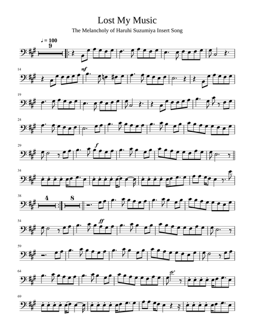 The Melancholy of Haruhi Suzumiya - Lost My Music