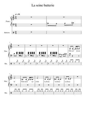La seine – Vanessa Paradis Sheet Music for Piano, Saxophone alto