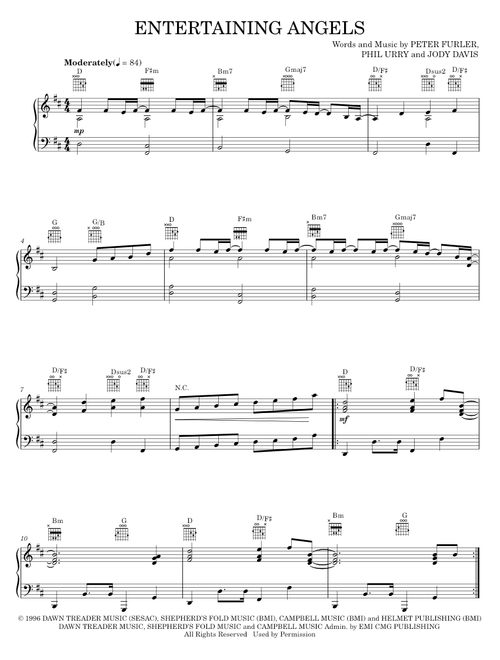 Entertaining angels - Newsboys (Piano-Vocal-Guitar)
