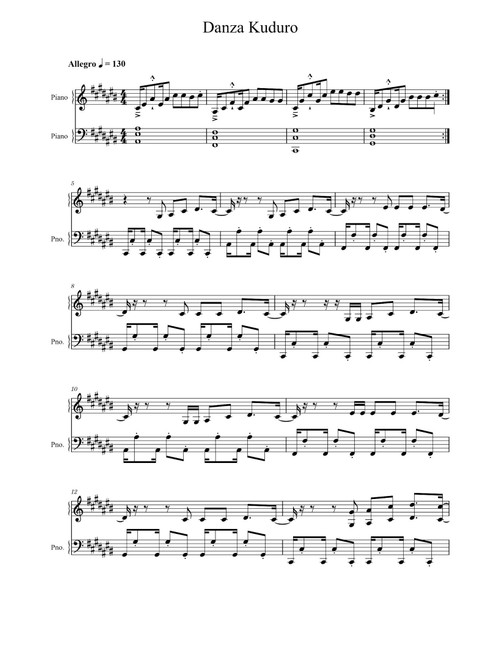 Danza Kuduro (Arr. Don Omar/Lucenzo) - Ali Moore, Fabrice Toigo, Faouze Barkati (Piano Solo)
