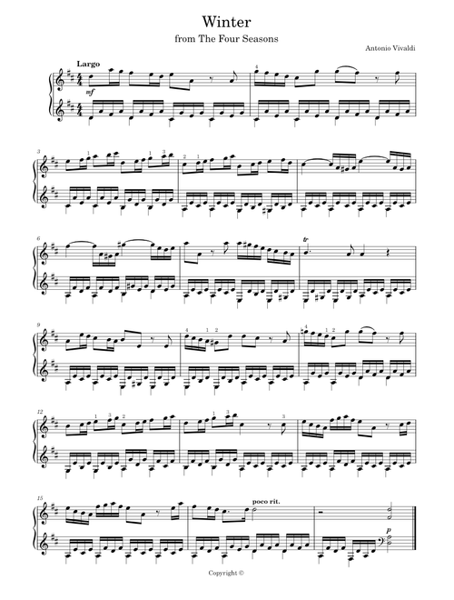 The four seasons - winter - Antonio Vivaldi (Solo)