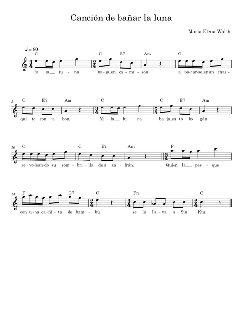 Canción de bañar la luna - María Elena Walsh