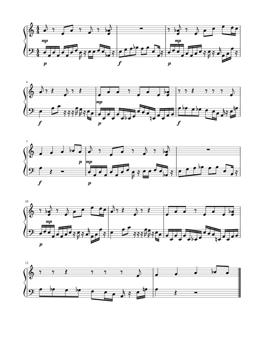Untitled Sheet music for Piano (Solo) Easy | Musescore.com
