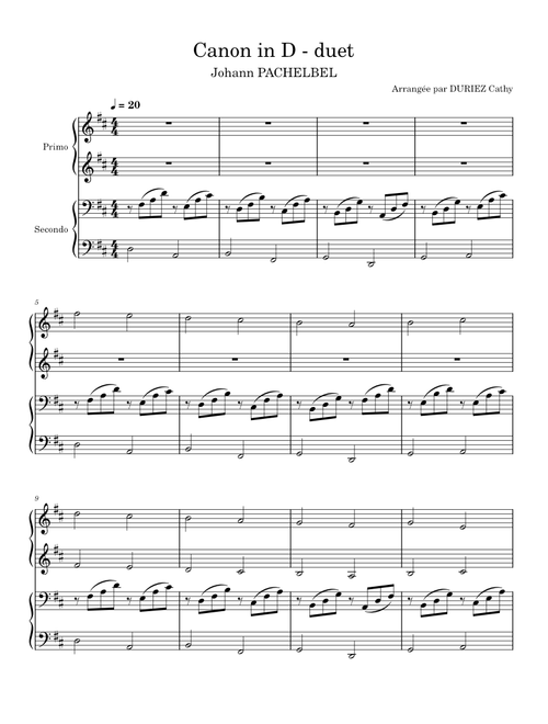 Canon in D, Pachelbel – Unknown author