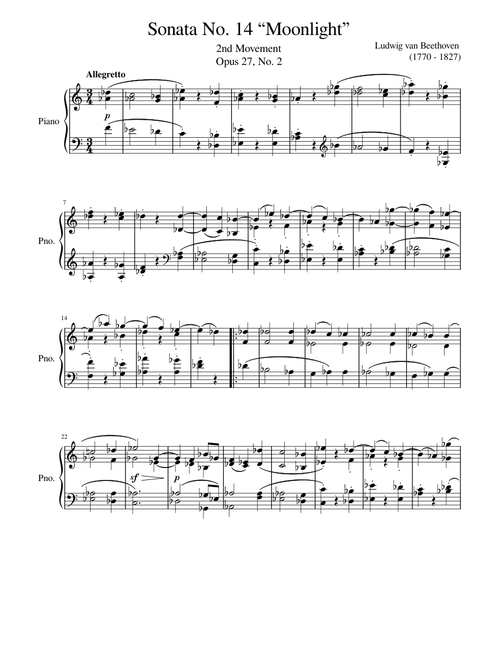 Piano Sonata No. 14 In C-Sharp Minor, Op. 27, No. 2 "Moonlight" (Movements 1-3) – Ludwig Van Beethoven