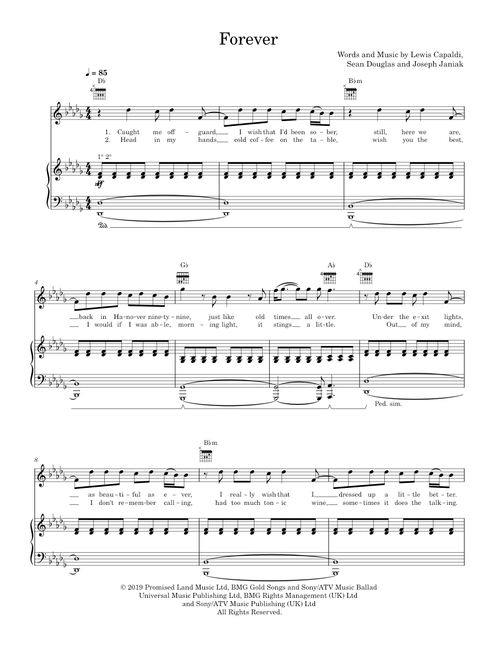 Forever - Lewis Capaldi (Piano-Voice-Guitar)