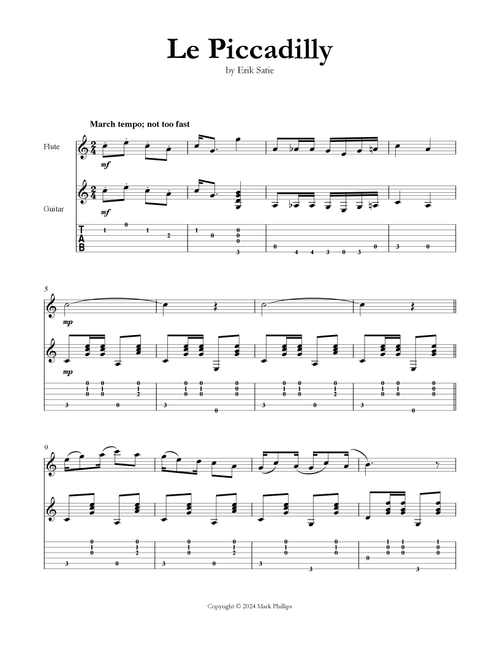 Le Piccadilly (Arr. Mark Phillips) - Erik Satie (Instrumental Duet)
