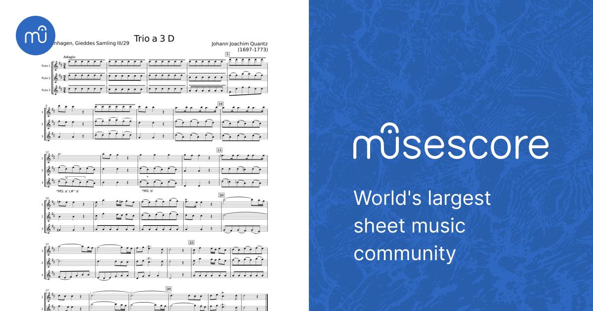 Trio a 3 D - Johann Joachim Quantz Sheet Music for Flute (Mixed
