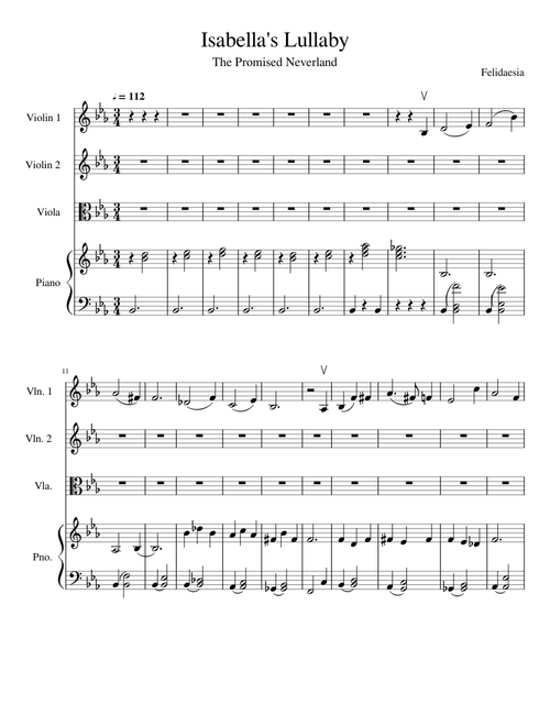 Isabella's Lullaby (Quartet)