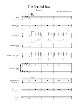 The musical box - Genesis Sheet Music for Piano, Guitar, Bass