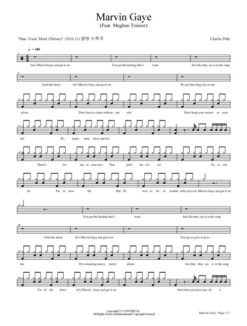 Marvin Gaye (Arr. COPYDRUM) - Charlie Puth (Drums)