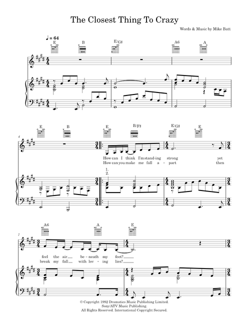 The closest thing to crazy - Katie Melua (Piano-Vocal-Guitar (Piano Accompaniment))