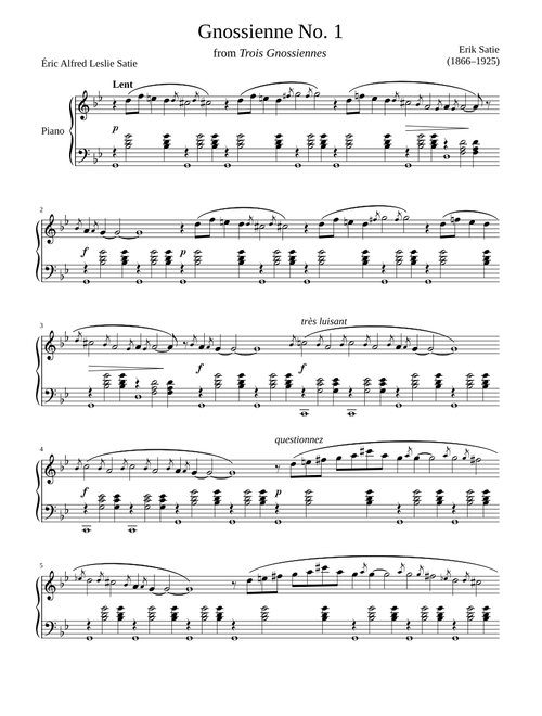 Gnossienne No. 1 B