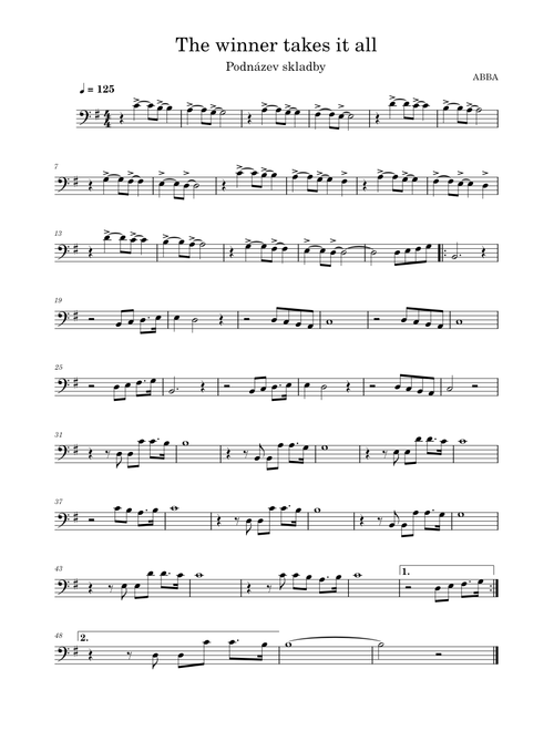 The winner takes it all – ABBA (cello solo)