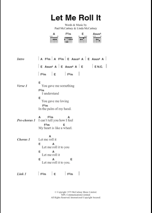 Play Official version of Let me roll it Sheet Music by Paul