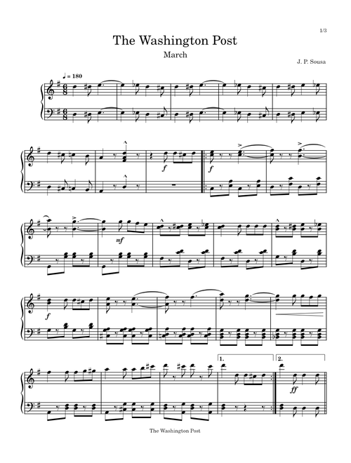 The Washington Post March – John Philip Sousa