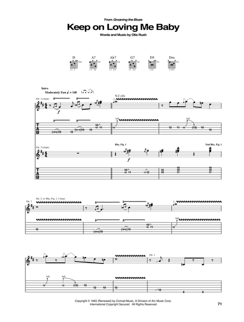 Keep On Loving Me Baby - Otis Rush (Guitar Tab)