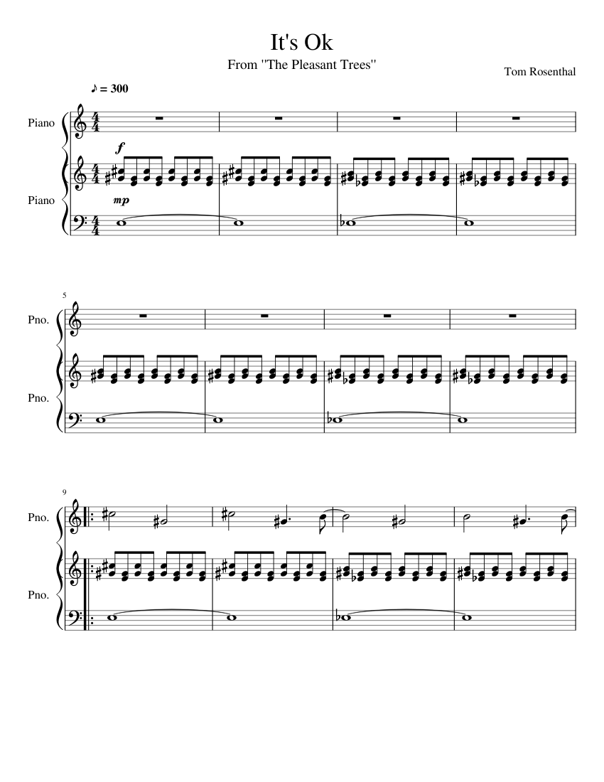 It's Ok (By Tom Rosenthal) Sheet Music for Piano (Solo) | MuseScore.com
