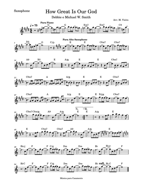 How Great Is Our God (Arr. Misa Vieira) - Chris Tomlin (Alto Sax Solo)