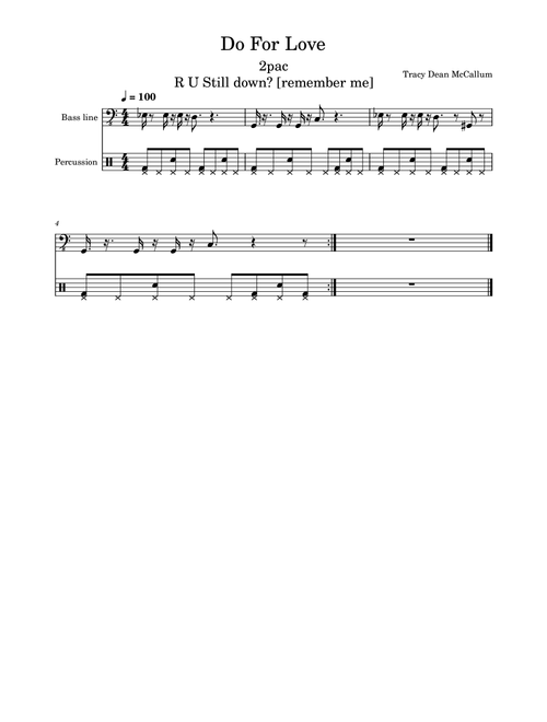 Do For Love (Arr. Tracy Dean McCallum) - 2Pac (Drums)