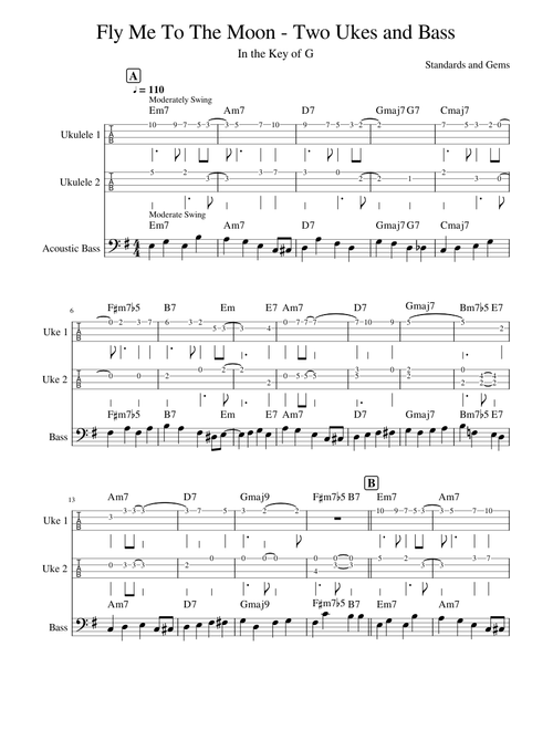 Fly Me To The Moon - Two Ukes and Bass