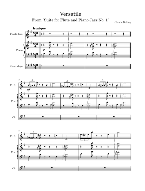 Versatile (from Suite for Flute and Piano Jazz No. 1) - Claude Bolling