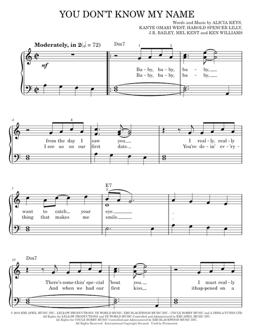 You Don't Know My Name - Alicia Keys (Easy Piano)