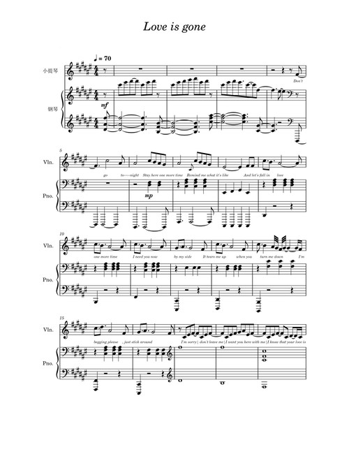 Love Is Gone (Arr. Dylan Matthew) - Dylan Matthew & Slander (Piano Vocal)