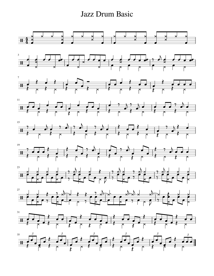 Jazz Drum Basic Sheet music for Drum group (Solo)