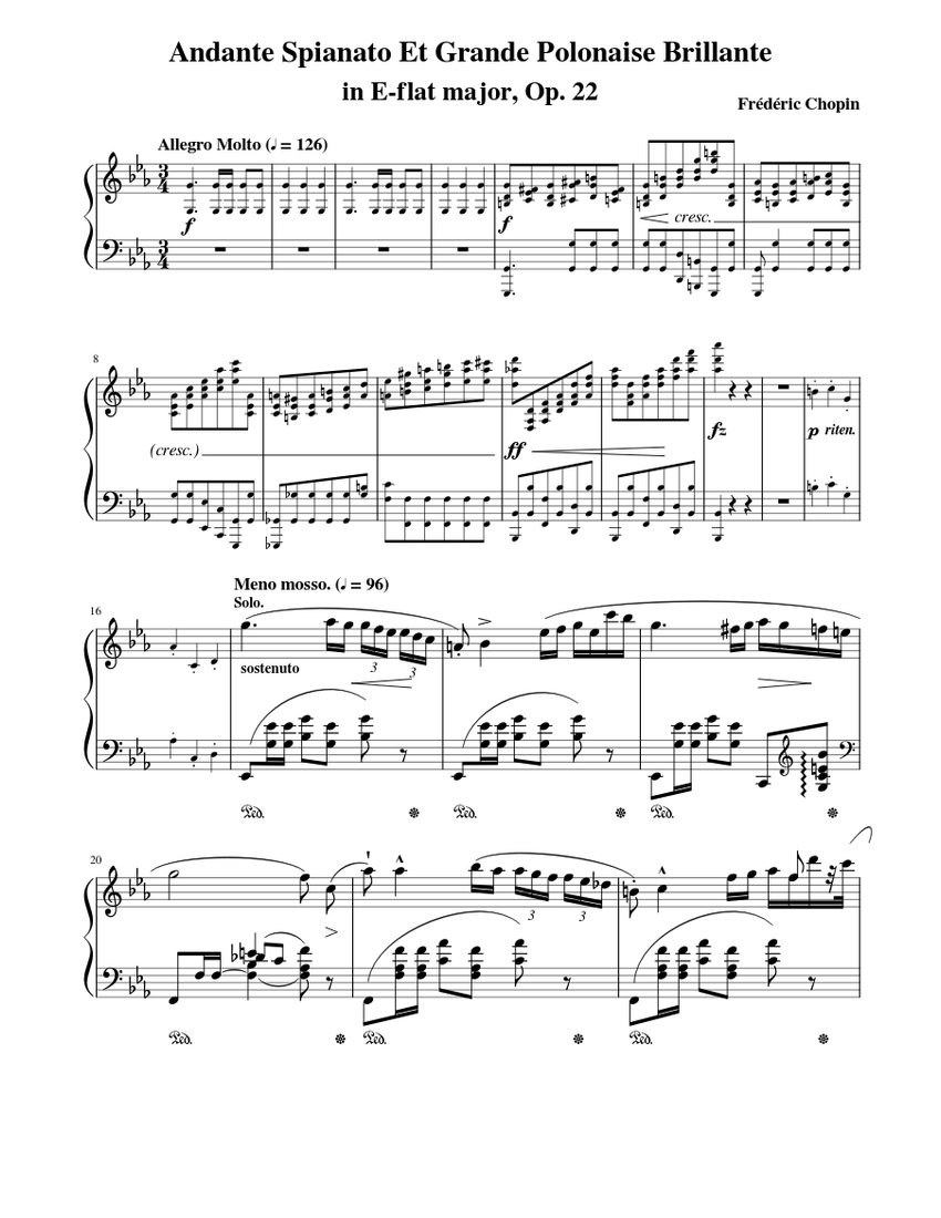 Andante spianato et Grande Polonaise Brillante ,Op.22 Sheet Music