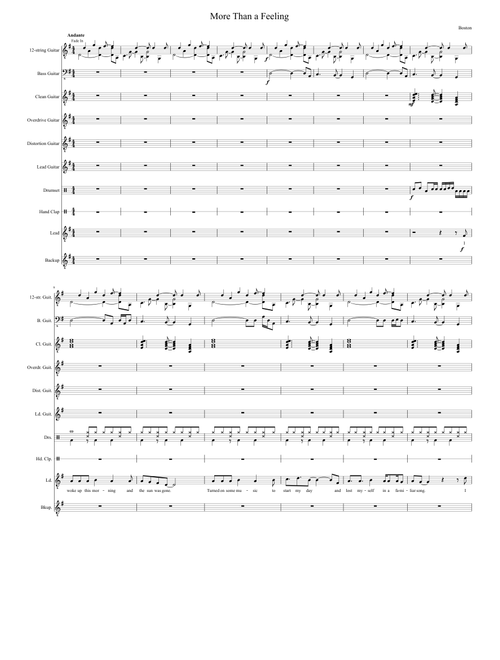 More Than a Feeling (Complete Transcription)