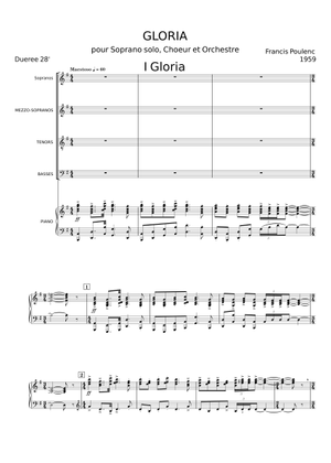 Poulenc: GLORIA, III. Domine Deus Sheet Music for Piano, Soprano