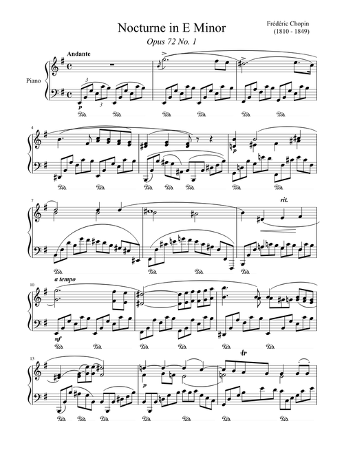 Nocturne Op.72 No.1 in E Minor