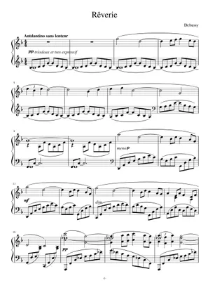 Debussy Rêverie (Piano solo) Sheet Music for Piano (Solo Debussy Rêverie (Piano solo) Sheet Music for Piano (Solo