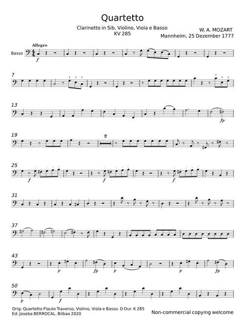 Flute Quartet in D major, K.285 - Wolfgang Amadeus Mozart