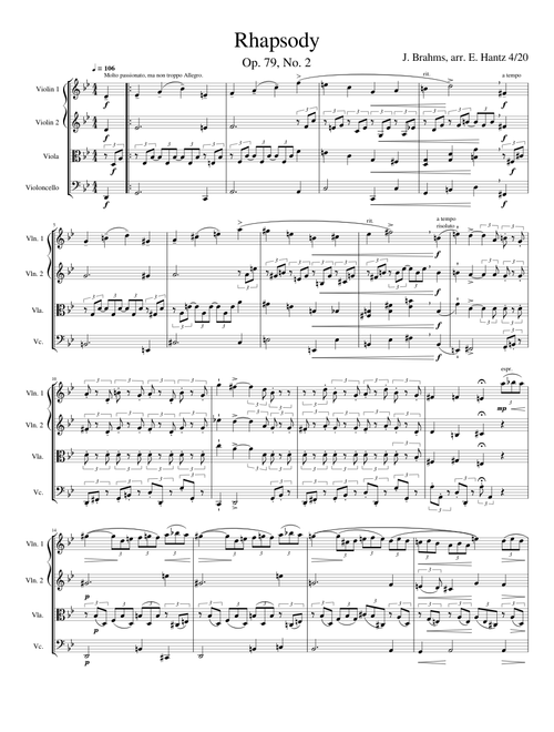 Rhapsody Op. 79, No. 2 – Johannes Brahms