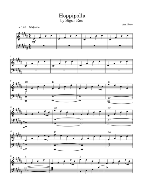 Sigur Ros sheet music by milesteg75 | Play, print, and download in