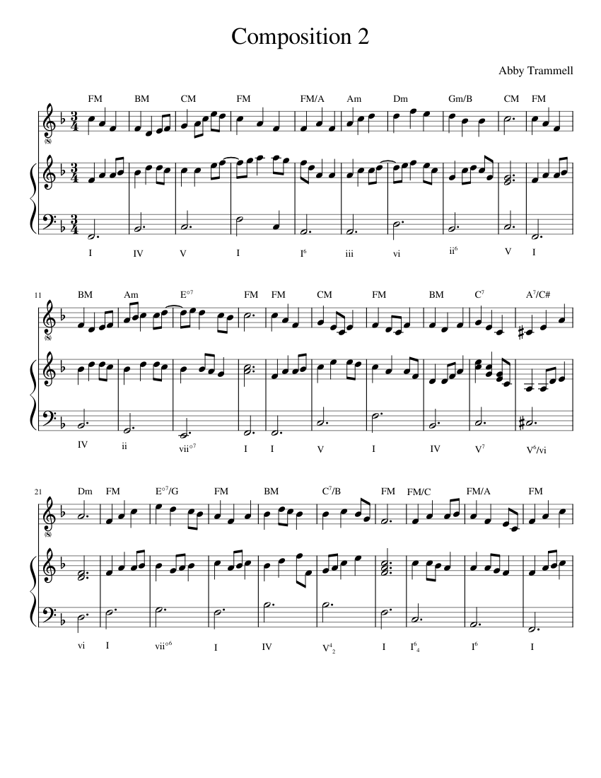 Composition 2 Sheet music for Piano, Vocals (Piano-Voice) | Musescore.com