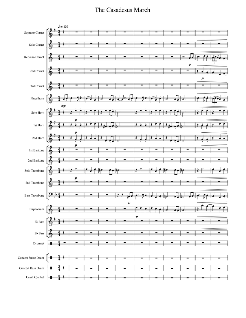 The Casadesus March – WORK IN PROGRESS Sheet music for Trombone, Cornet ...