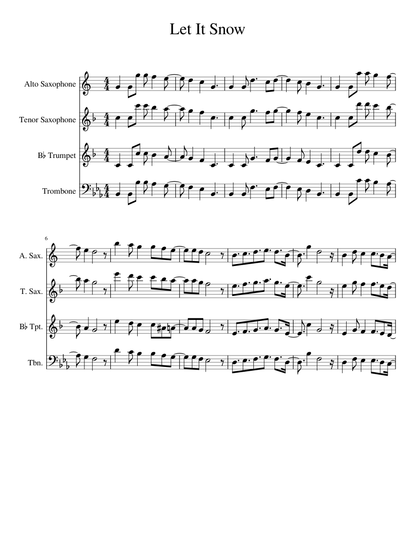 Let It Snow Sheet music for Trombone, Saxophone alto, Saxophone tenor ...