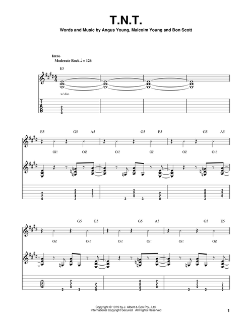 T.N.T. - AC/DC (Easy Guitar with TAB)